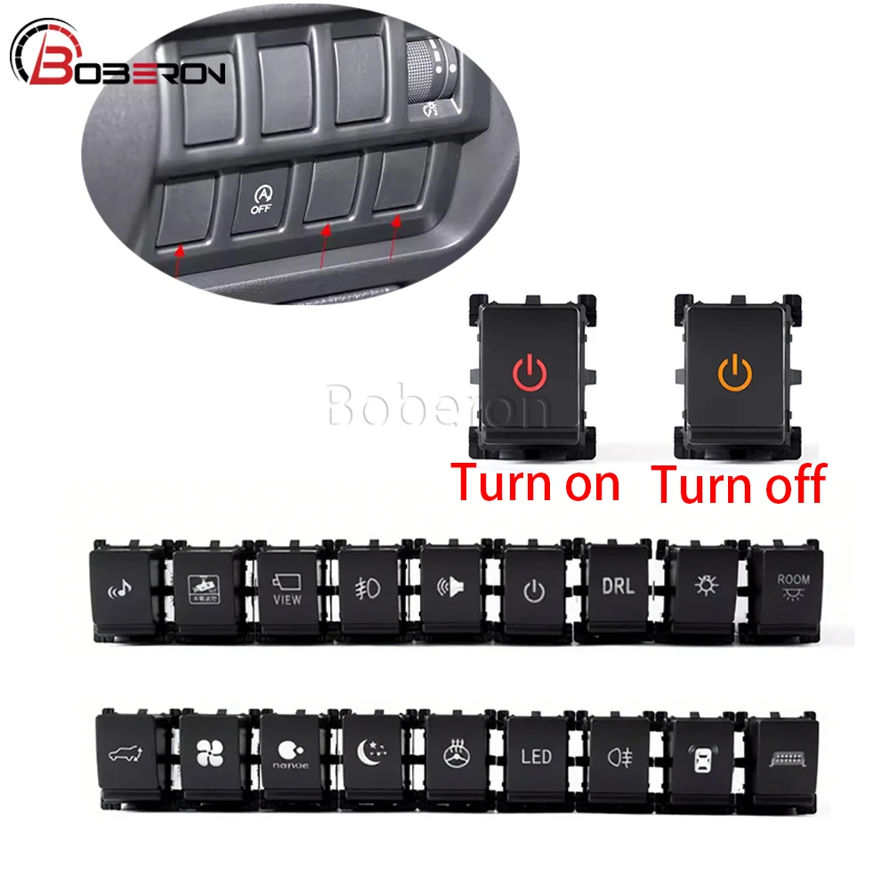 1pc Suitable for Subaru Forester 19 to 24 Lower Conversion Fog Lights Music Radar Volume Fan Star Spotlight Power Switch
