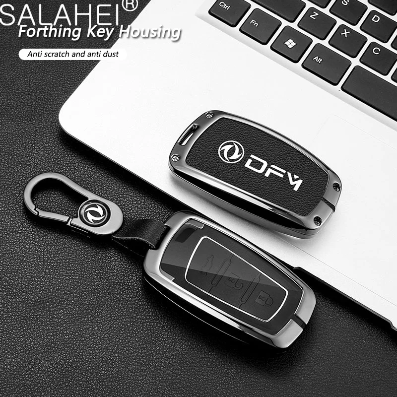 

Zinc Alloy Leather Car Smart Remote Key Case Fob Cover Protector Holder Shell For Dongfeng T5 T5L S50EV S50 Keychain Accessories