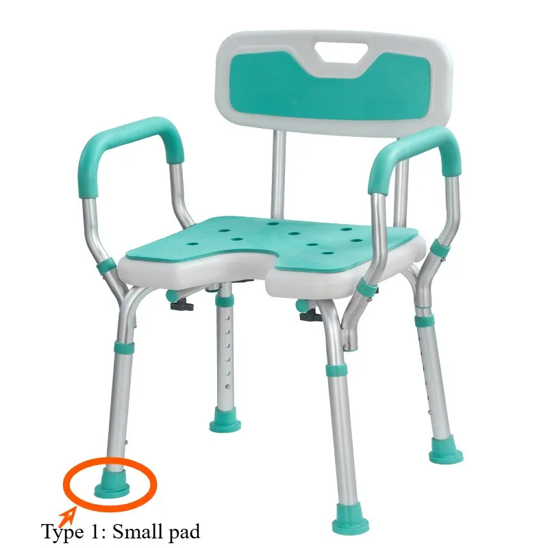 

Стул для душа для пожилых людей - нескользящий табурет для ванны со спинкой и подлокотниками для безопасности, регулируемый по высоте табурет для ванны для пожилых людей и инвалидов