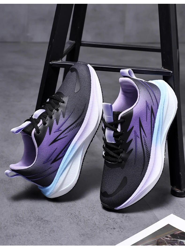 Atmungsaktive Damen-Laufschuhe, modische, lässige Schnür-Sneaker, weiß, leicht, bequem, für Outdoor-Sportarten – Detail 17
