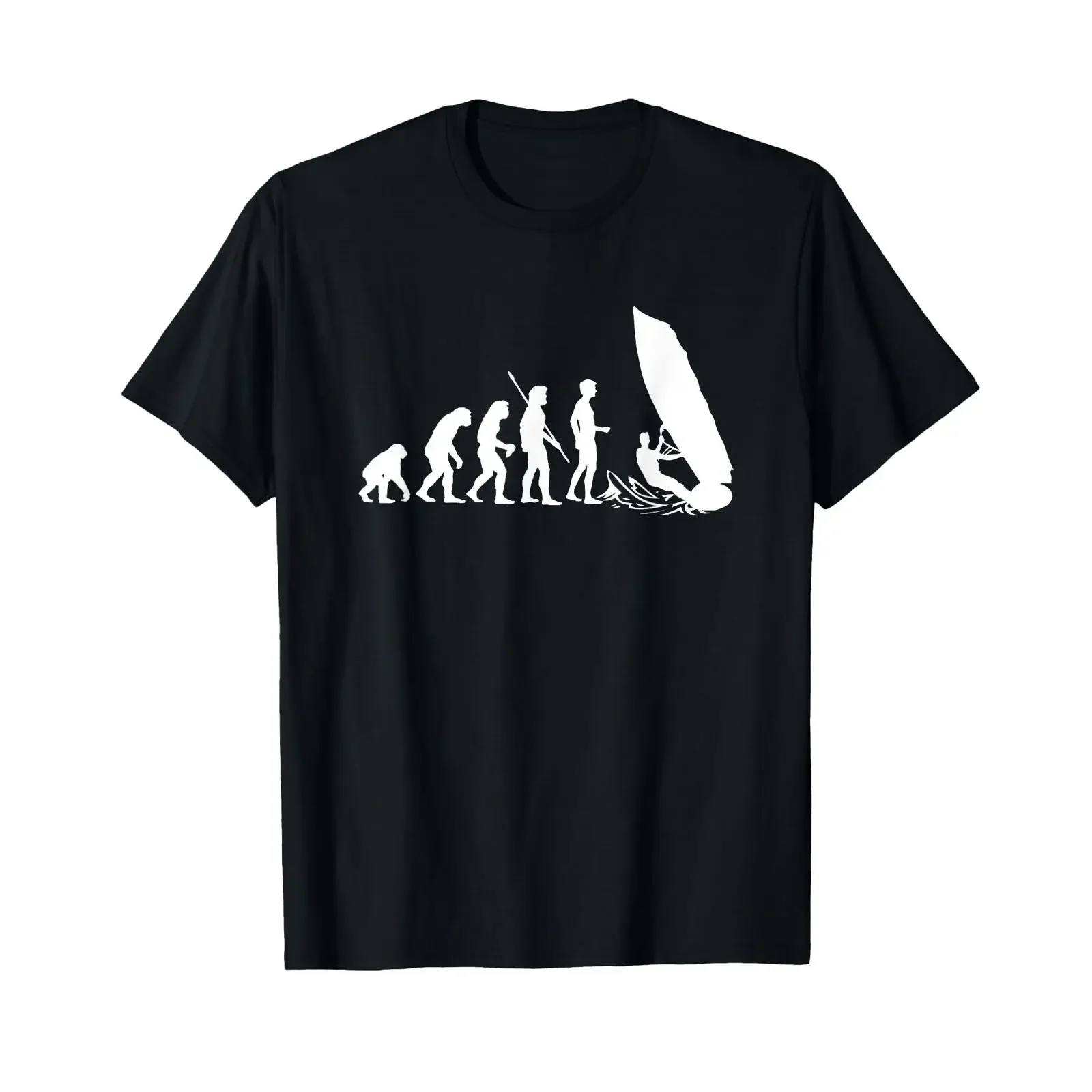 T-shirt drôle pour surfistes, motif Evolution Windsurfer vintage, délavé, pour un usage quotidien, unisexe, légèrement extensible