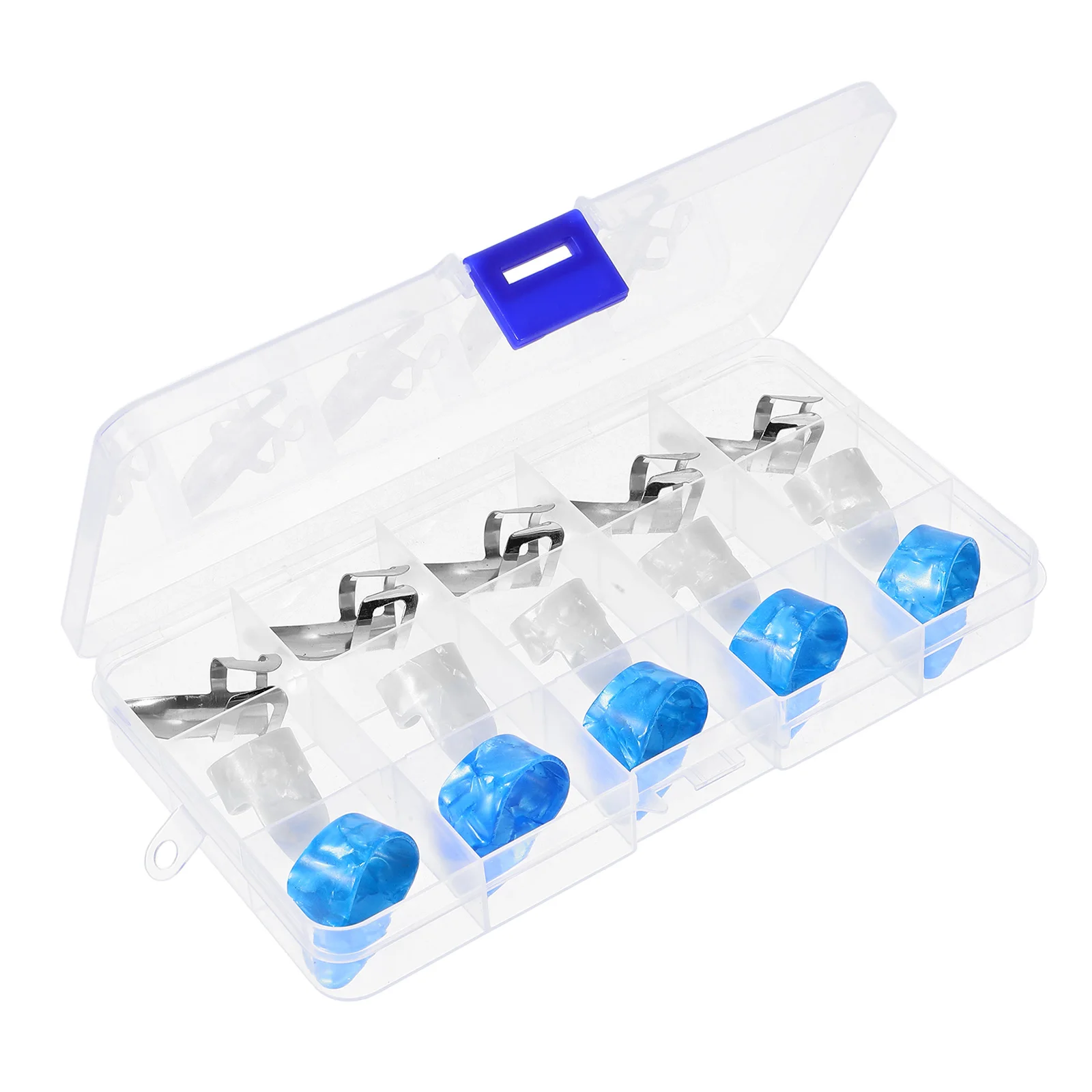 

15pcs Stainless Steel Celluloid Guitar Thumb Finger Picks Ultra Thin Lightweight Durable Storage Box Included For Guitar Bass
