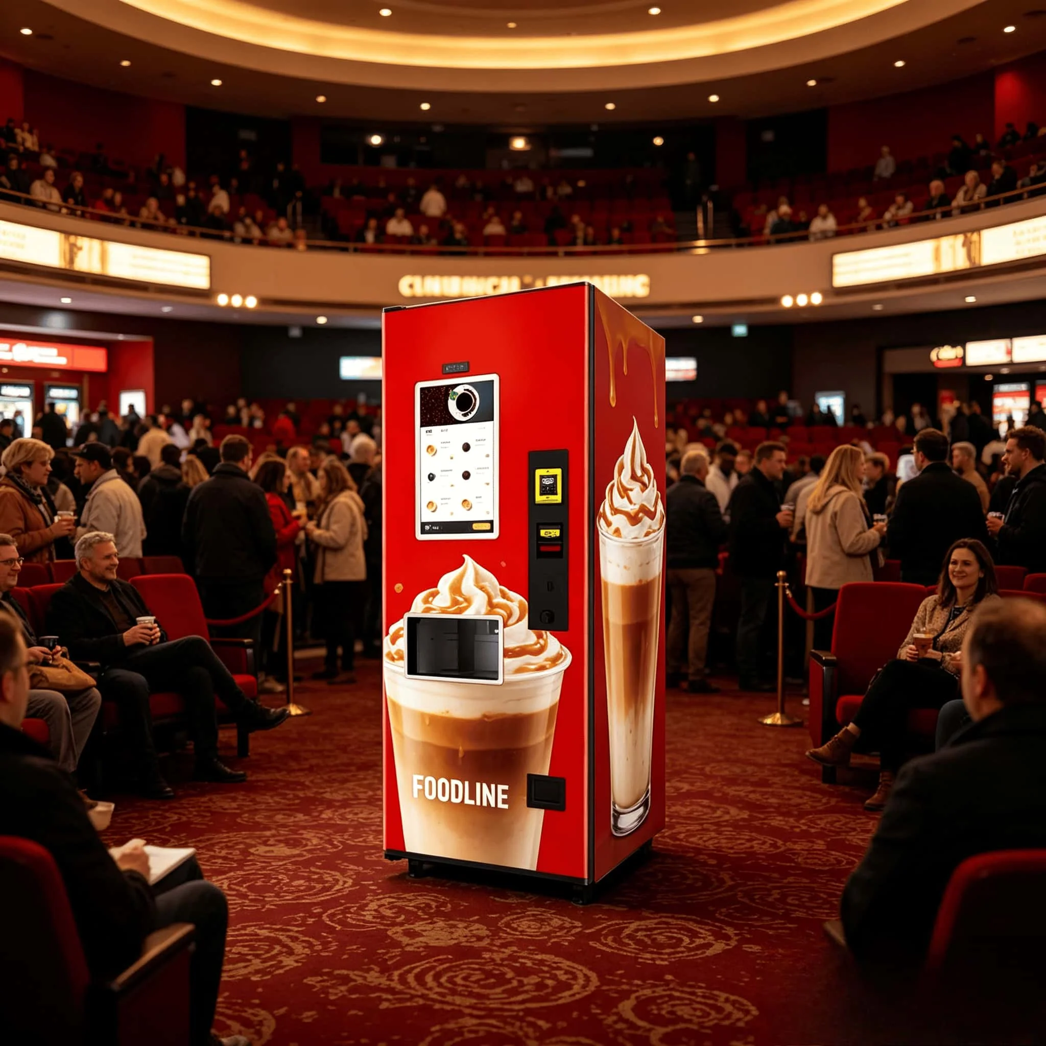 FOODLINE Shopping Mall Coffee Vending Machine HD Touch Screen Multi Coffee Flavor Large Capacity Beverage Kiosk