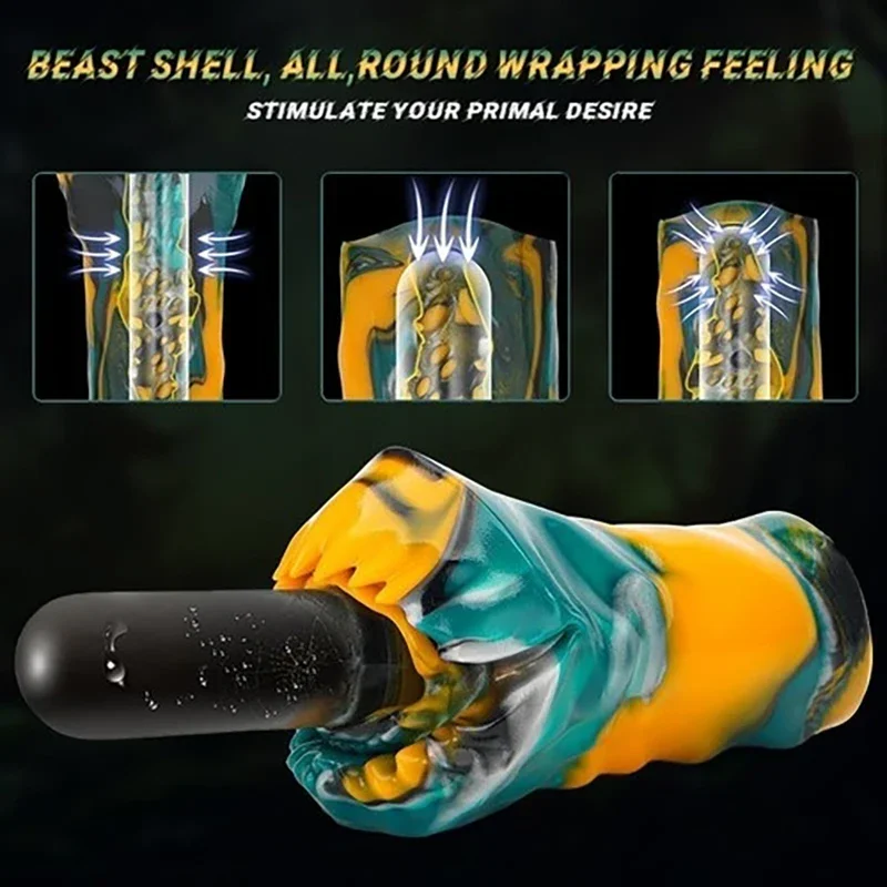 Regalo de Navidad Juguetes sexuales texturizados de silicona para hombres Venta al por mayor Juguete sexual de fantasía Taza de masturbación de mano Garganta profunda Dientes suaves