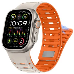 Sport Silicone Straps For Apple Watch Band 45mm 44mm 42mm 46mm 49mm magnetic Bracelet correa IWatch Series 10 SE 9 8 7 6 Ultra 2