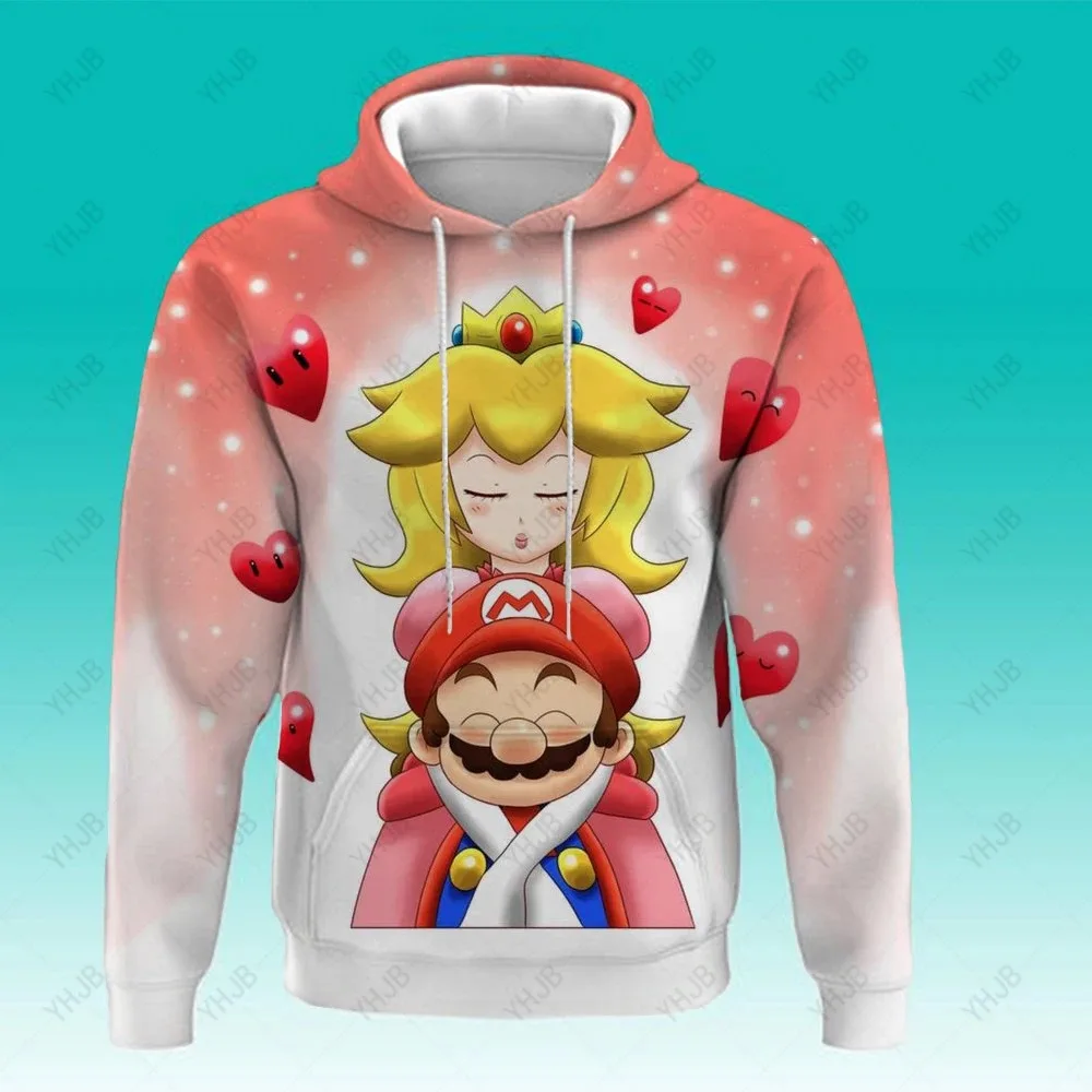 

New Anime Super Mario Hoodies Spring and Autumn Fashion Casual Hoodies Boy Girl Unisex Children's Clothing Hoodies Cotton Tops