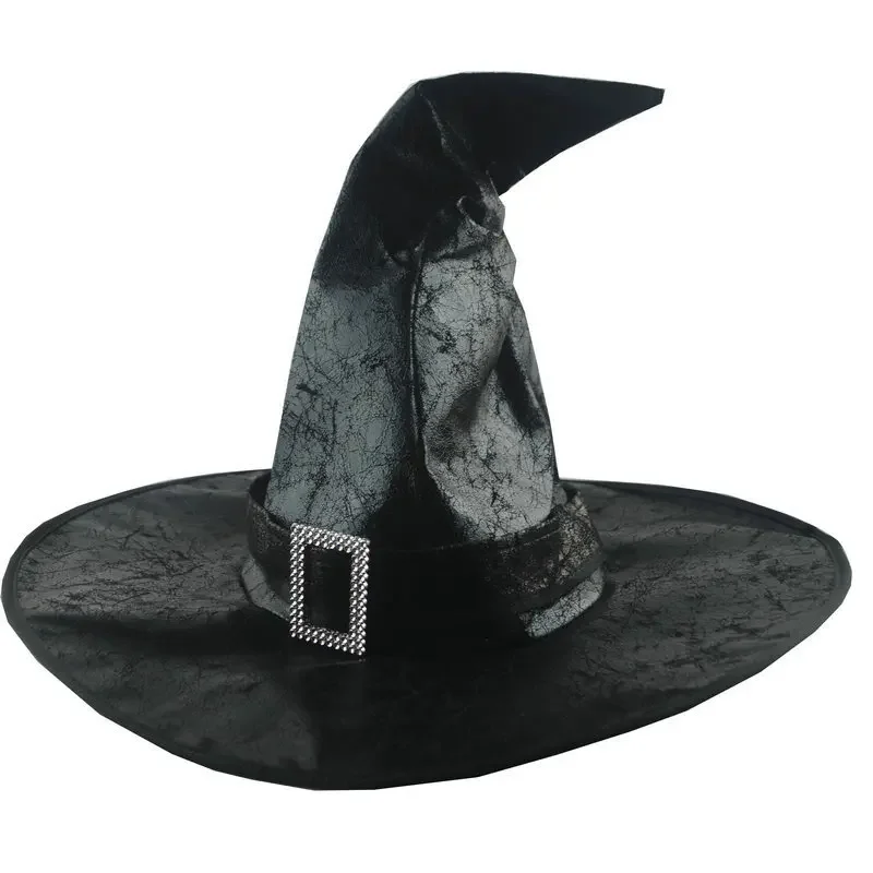 Vintage Halloween Hexenhut Requisiten Schwarz Braun Spitz Zaubererhut Party Cosplay Maskerade Hut Festival Dekoration – Detail 4