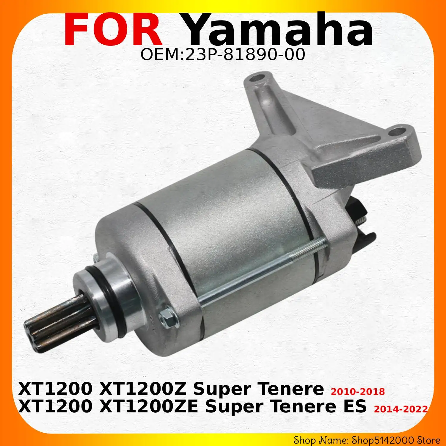 Motorcycle Starter Motor For Yamaha XT1200 XT1200ZE Super Tenere ES 2014 2015 2016 2017 2018 2019 2020-2022 XT1200Z 23P-81890-00