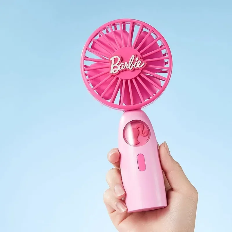 MINISO Barbie Series 1200ma USB Charging Port Daylight Shine Series Handheld Fan  Genuine and authorised stock  Cute in pink