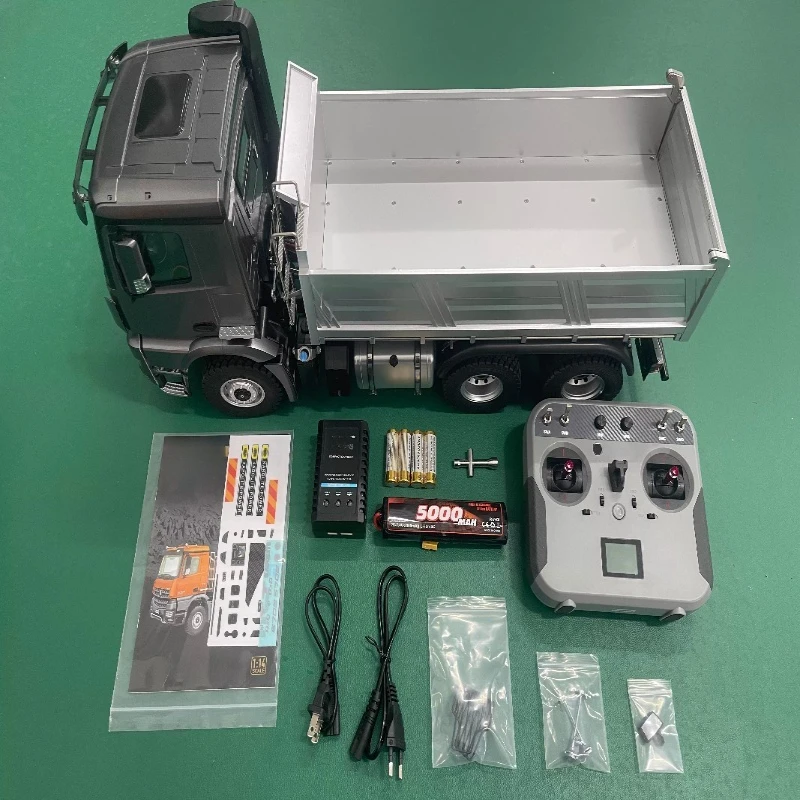 1/14 RC Electric Dump Truck 6x6 with Screw Lifting Two-Speed Shift Lighting and Sound Effects  RTR Remote Control Toy Car