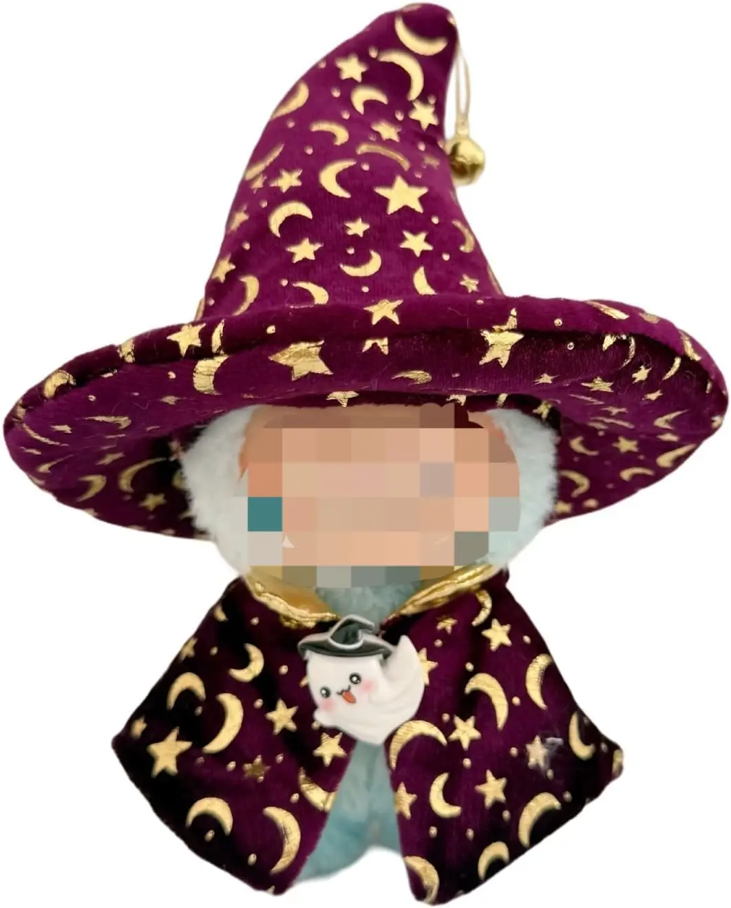 

Clothes for Labubu Halloween Capes Cloaks Magic Hat Set Accessory for 15cm 17cm Doll Cosplay Collection Gift Costume (Purple)