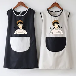 New Style Unisex Cooking Apron Household Cartoon Apron Chef Waiter Barbecue Hairdresser Adult Pocket Apron Kitchen Supplies