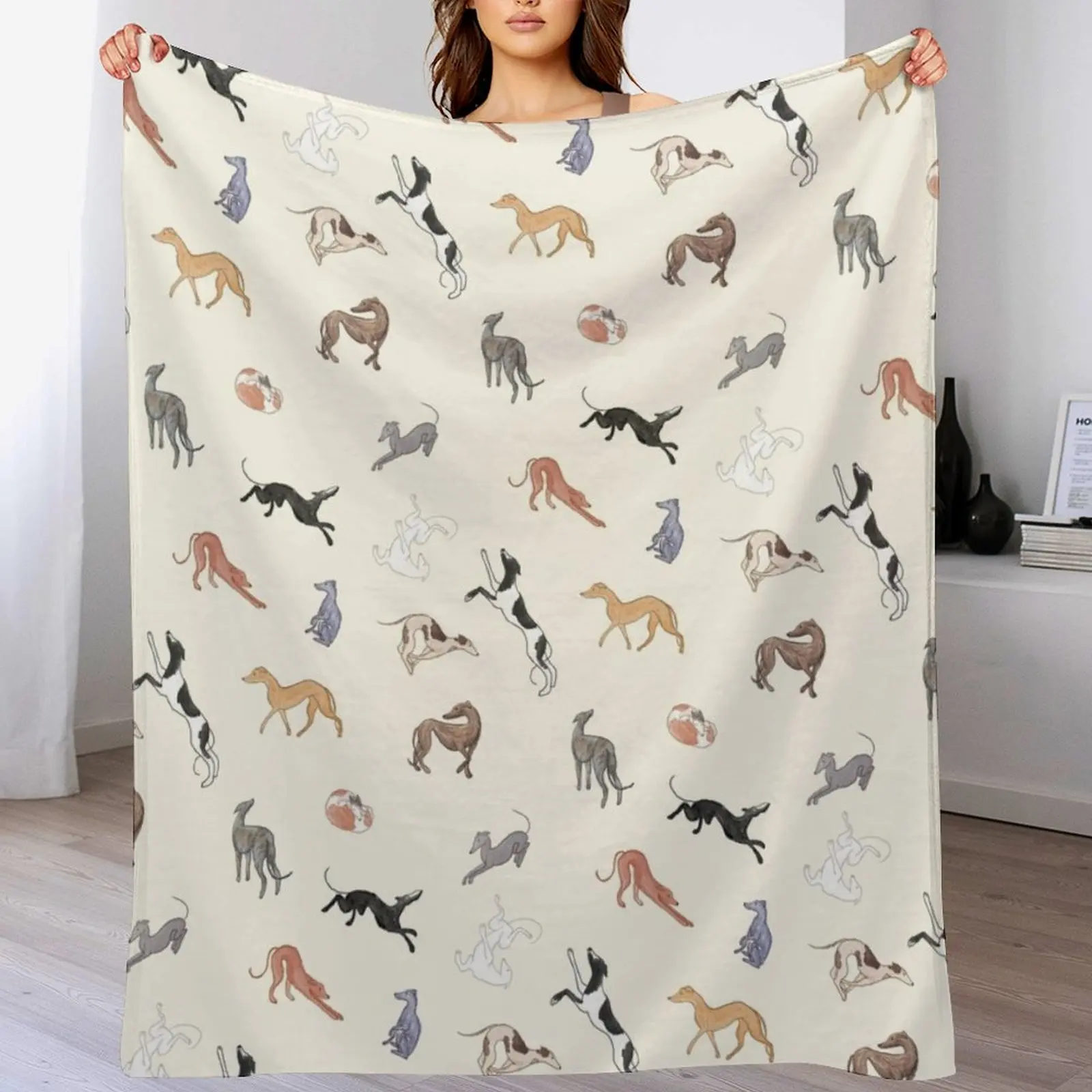 

Greyhound Love - Adopt Throw Blanket Cozy Throw Blanket for Bed Sofa Chair