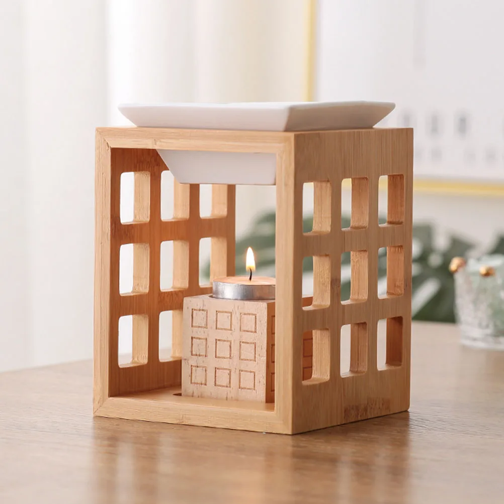 

Aromatherapy Lamp Stove Oil Burners Ceramic Wood Tealight Holder Wax Warmer Bedroom Living Hotel Aroma Diffuser