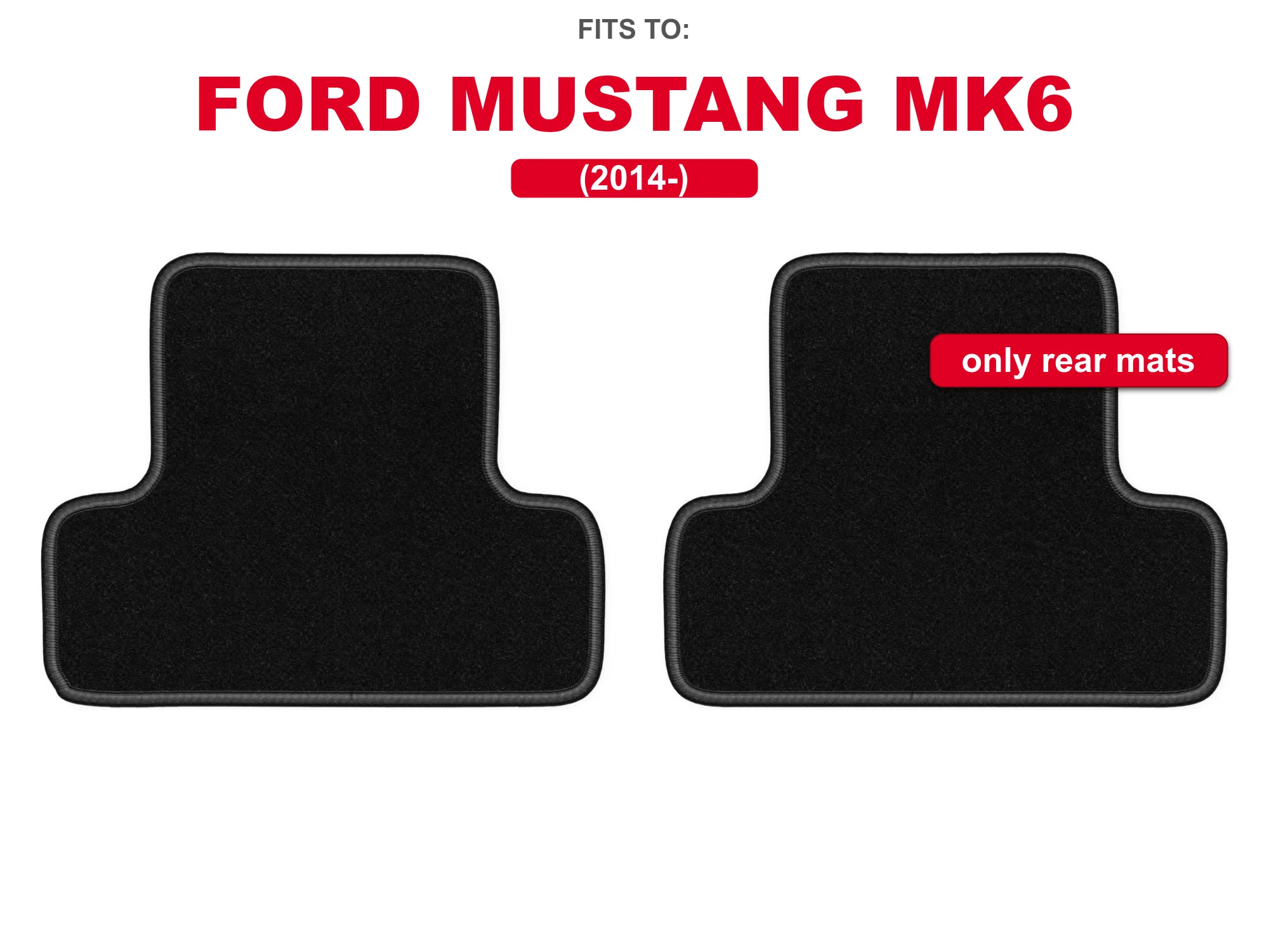 Velour tapijten achterin voor: Ford Mustang MK6 2014-Coupe Zwart