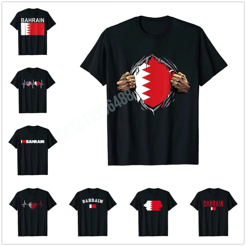 Мужская и женская футболка с дополнительным дизайном Super Bahraini Heritage Proud Bahrain Roots Футболки с флагом Топы в стиле хип-хоп Футболки из 100% хлопка