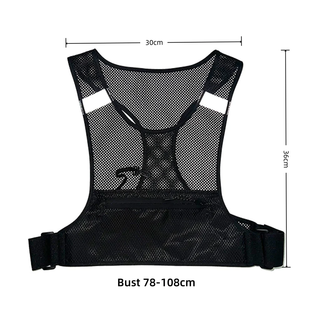Reflective Outdoor Sports Vest Breathable Running Chest Bag for Cycling Mountaineering Fitness Exercise - Adjustable Sports Back
