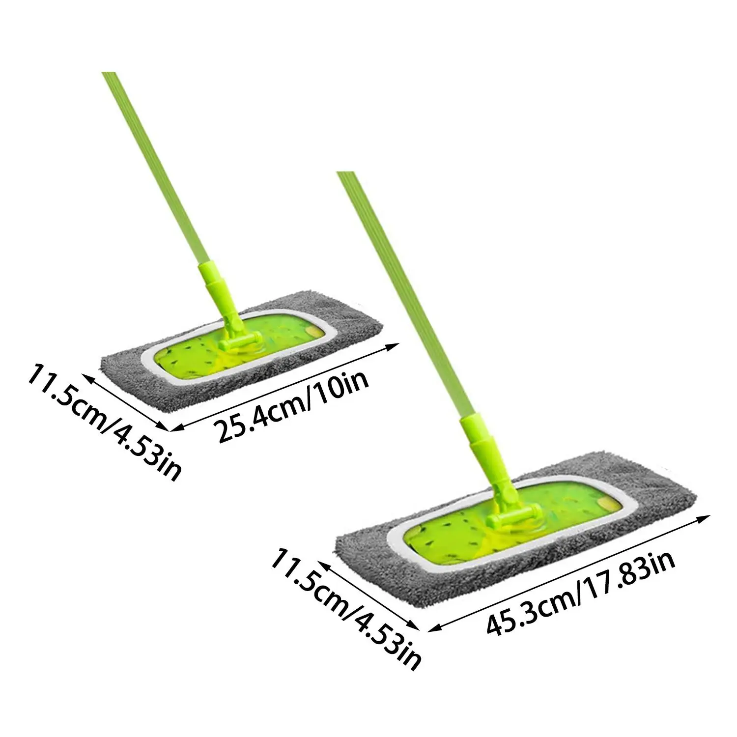 Almofadas de esfregão de microfibra reutilizáveis, varredor de piso de móveis verdes, panos de limpeza úmida e seca, substituição de cabeça de esfregão, toalha de pano lavável