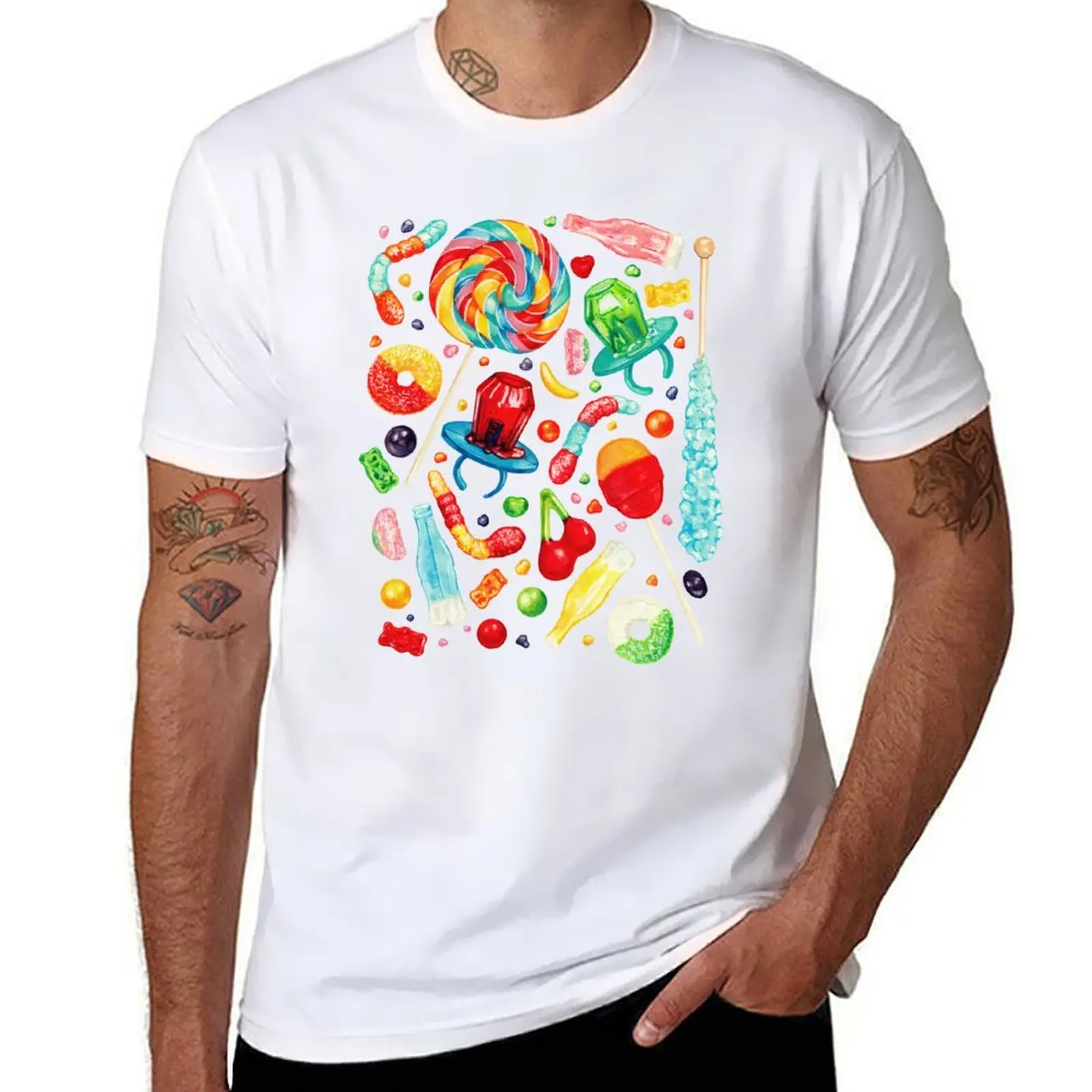 

Candy Pattern - Blue T-Shirt g man t shirts for men black cotton t-shirt plain for man package T-Shirt