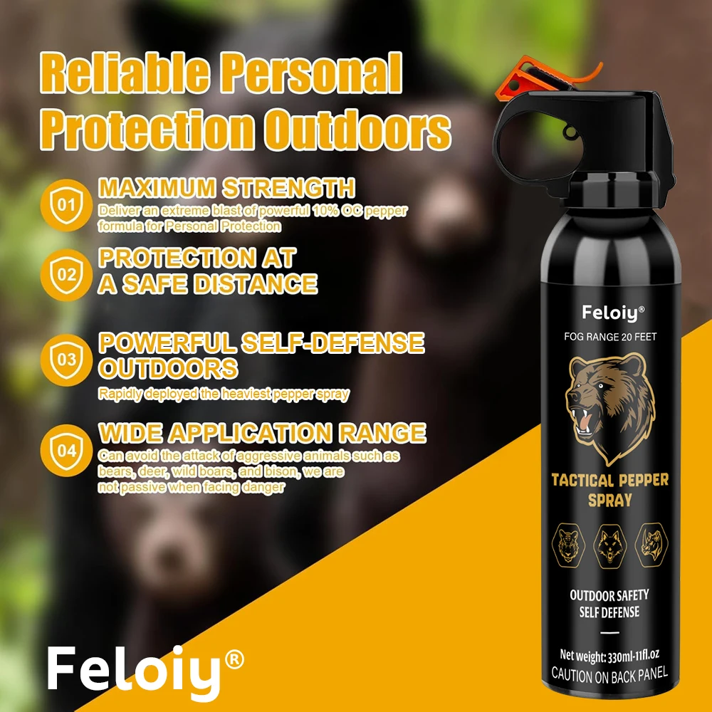 330ML Bear Spray, Long-distance Anti-fog, Fast and Accurate Aiming, Reliable and Durable