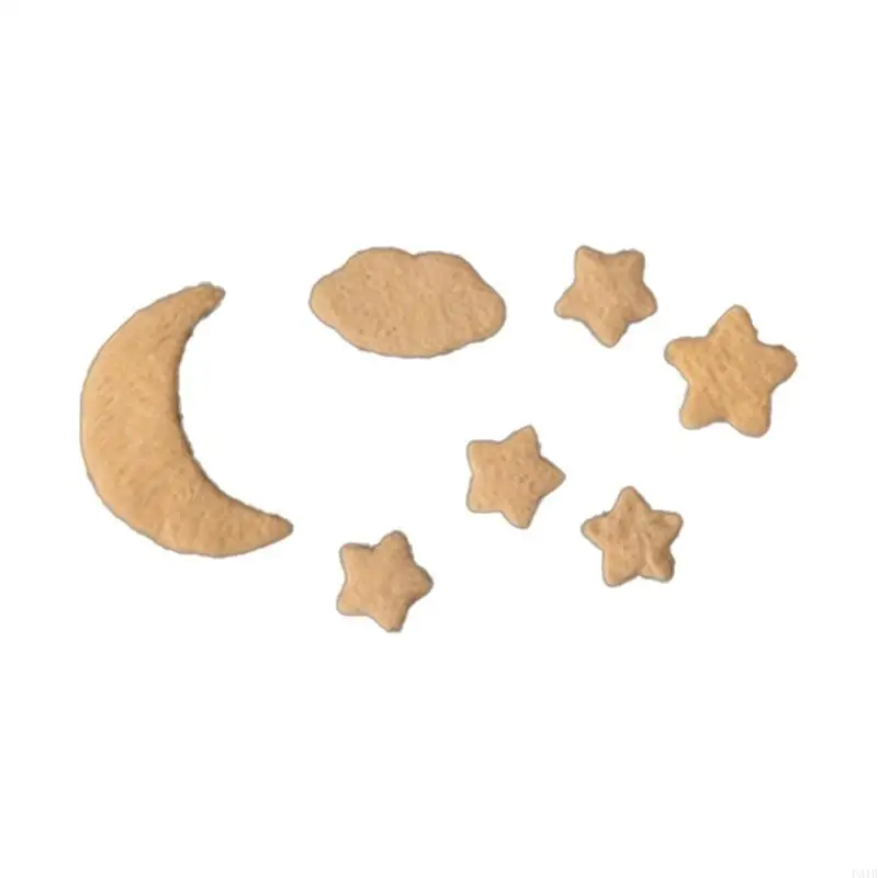 

7Pcs DIY Handmade Baby Wool Felt Stars Moon Cloud Home Party Decorations Props P31B