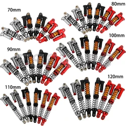 70/80/90/100/110/120mm4pcs Metal Alloy Shock Absorbers Oil Damper Set for 1/10 RC Crawler Axial SCX10 Tamiya CC01 D90 TRX4 HPI