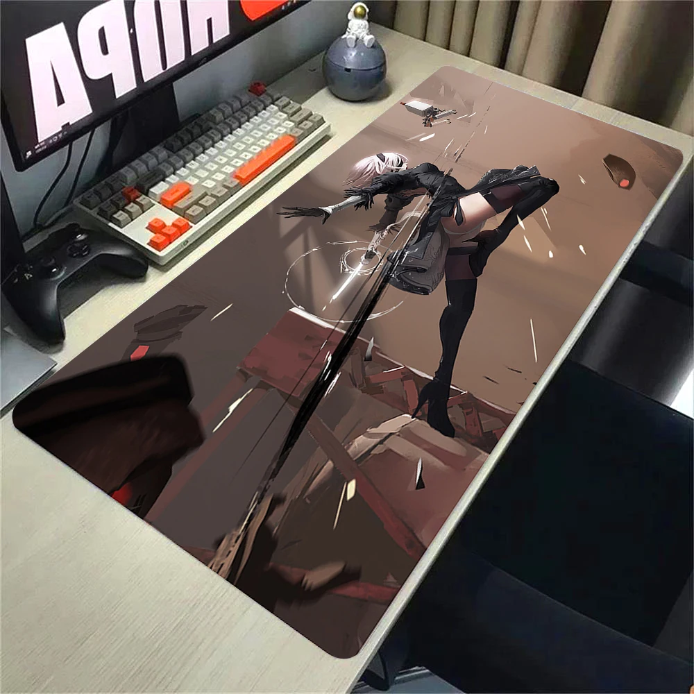 Game NieR Automata Large Mouse Pad PC Computer Game 2B   Mousepad Keyboard Desk Mats Office Rubber Anti-slip Mouse Mat 300x800