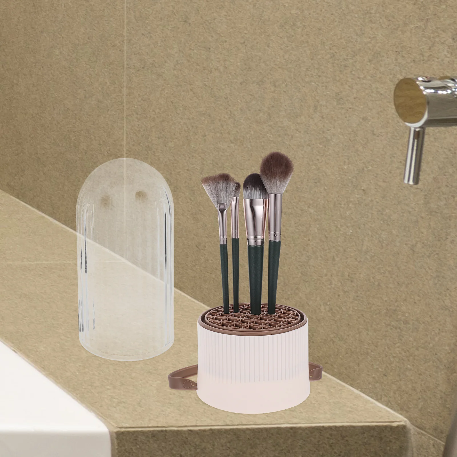 

Silicone Makeup Brush Cleaner Box Portable Storage Holder For Women Brush Drying Tools Cleaning Container Travel Size