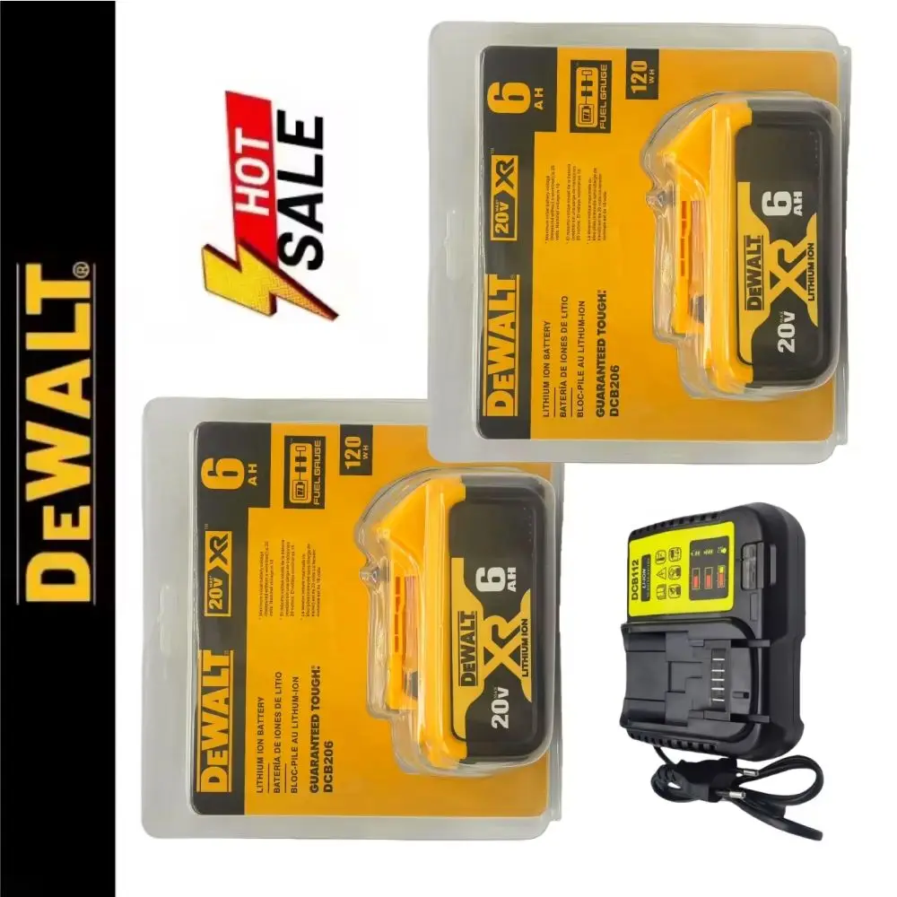 DEWALT 20V 6Ah Rechargeable Battery Compatible with Cordless Screwdriver Drill Screw Gun Wrench Impact Tools DCB200 DCD790