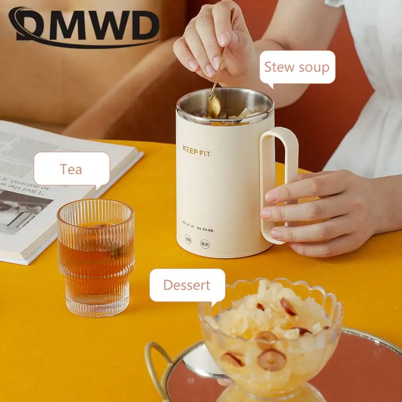 غلاية مياه متعددة الوظائف DMWD ، كوب عزل محمول ، إيقاف تلقائي للطاقة ، وعاء حساء صغير ، غليان سريع ، 0.4 لتر