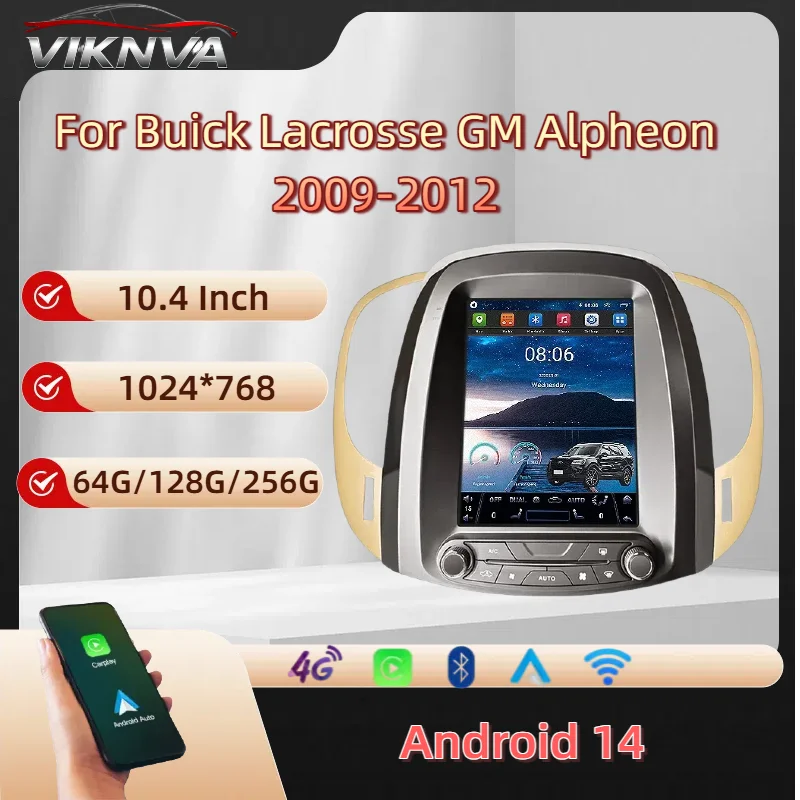 12.1'' Android14 Car Radio Stereo Tesla Style Screen GPS Multimedia Player For Ford Mondeo Fusion MK5 2013-2018 Carplay Auto 4G