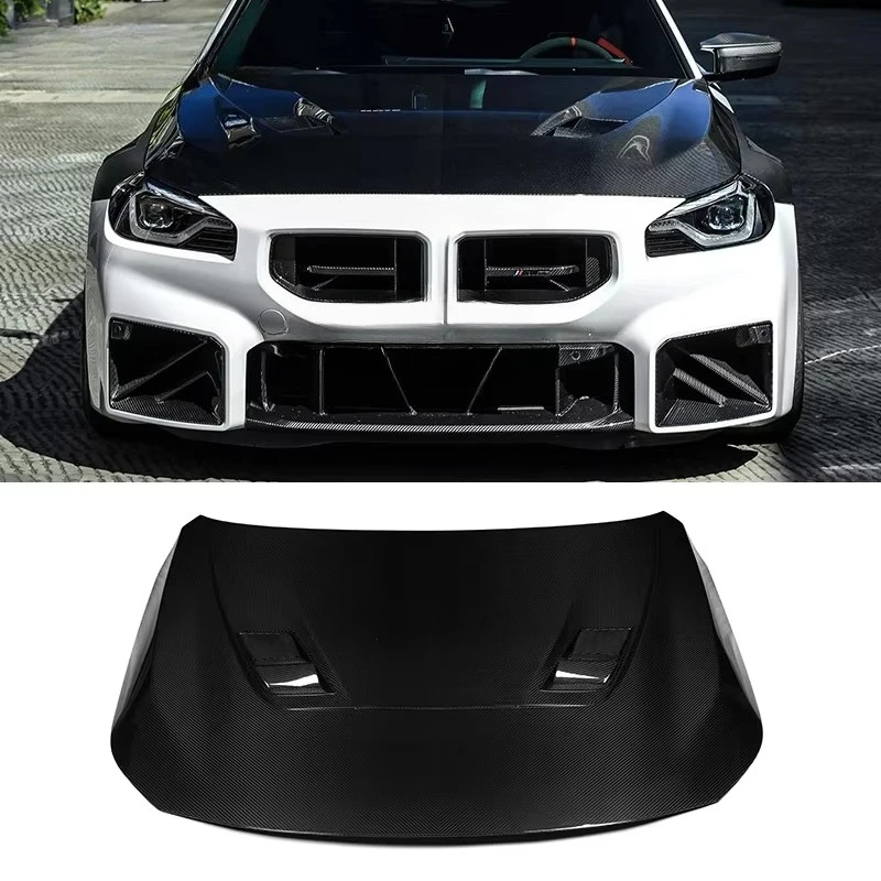 Dry Carbon Fiber N Style hole digging Hood Bonnet for BMW M2 Coupe G87 2 Series G42 Condition Aerodynamic Vented Hood