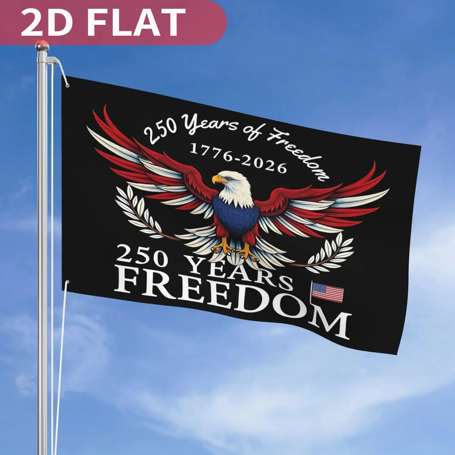 2026 American Patriotic 250 Years of Freedom Flag 3x5 4th of July American Patriotic Garden Flags Double Sided Banner Yard Signs