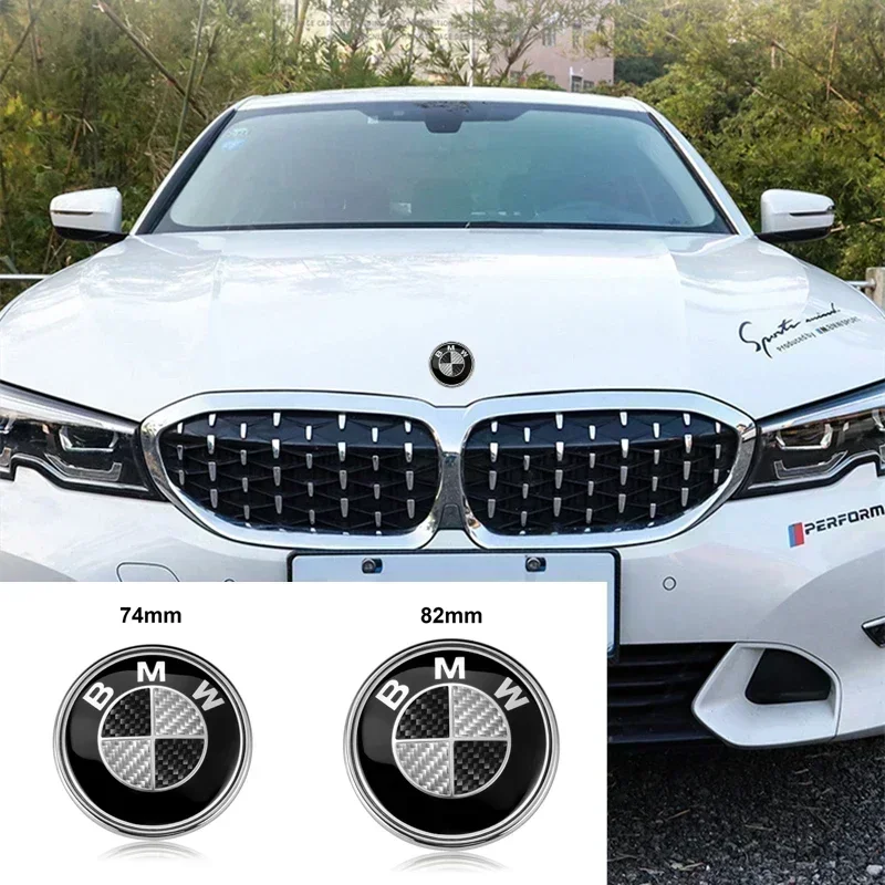 1Pcs 45/74/82mm Car Front Hood Rear Trunk Emblem Badge Logo Stickers For BMW F30 F32 F34 F20 F10 X5 F15 X6 F16 E39 E46 E60 E90