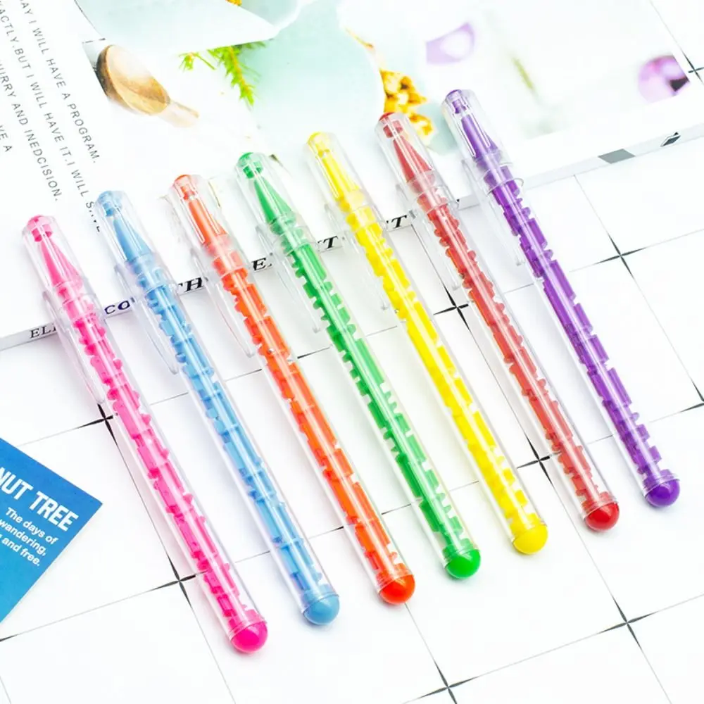 4Pcs Writing Smoothly Puzzle Ballpoint Pen Novelty Stationery Maze Shape Maze Signature Pen 1mm Ease Tension Neutral Pen