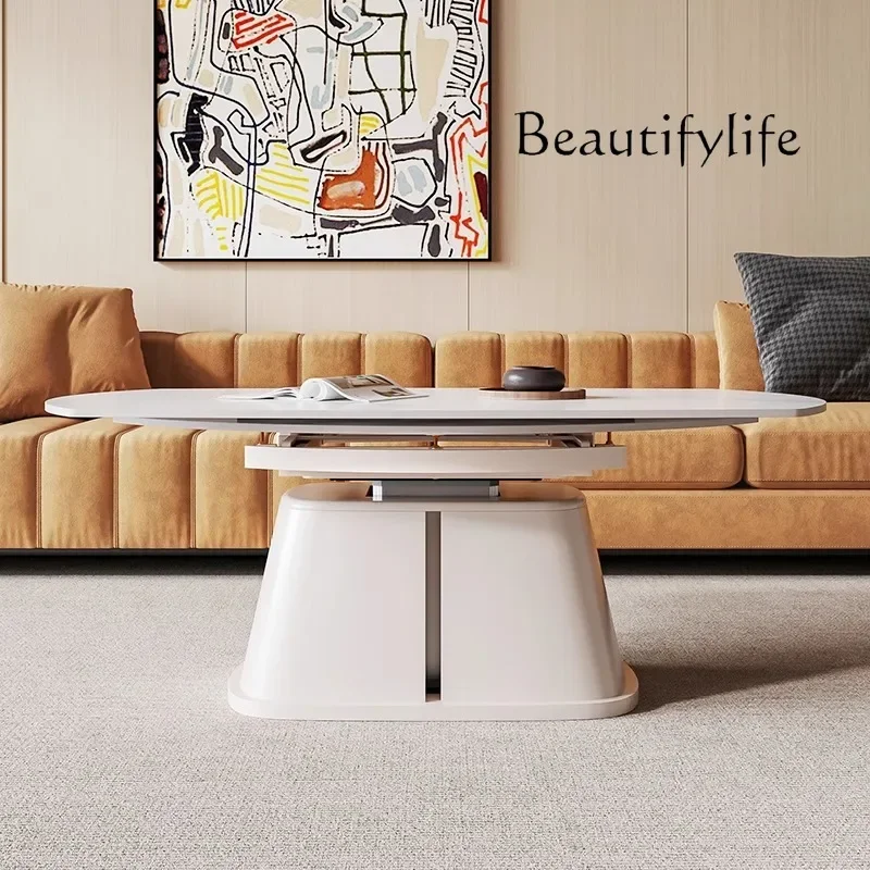 mesa comedor intelligent lifting coffee table dining table dual-purpose stretching square becomes round multi-functional movable