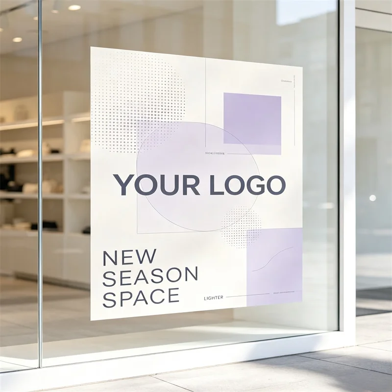 Any Size 100cm Custom Advertising Stickers Performance Personalized Brand Stickers For Restaurant Entrance Advertising Display