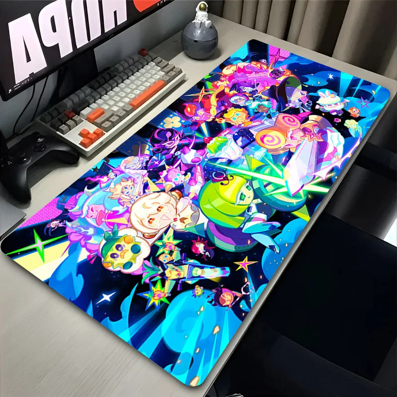Anime Cookie Run K-Kingdom Mousepad HD-Druck Rastkante Rutschfestes Mauspad XXL Computer Tastatur PC Schreibtischunterlage Gamer Spielmatte