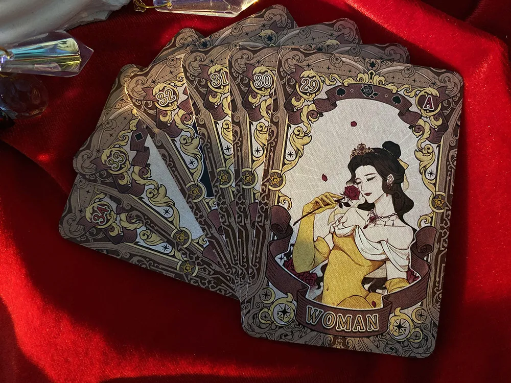 Märchenhafte Traum-Lenormand-Karten 44 Karten Vintage Märchen-Orakel-Deck Wahrsagerei Zukunftsdeutung Hexen-Karten mit Goldrand – Detail 14