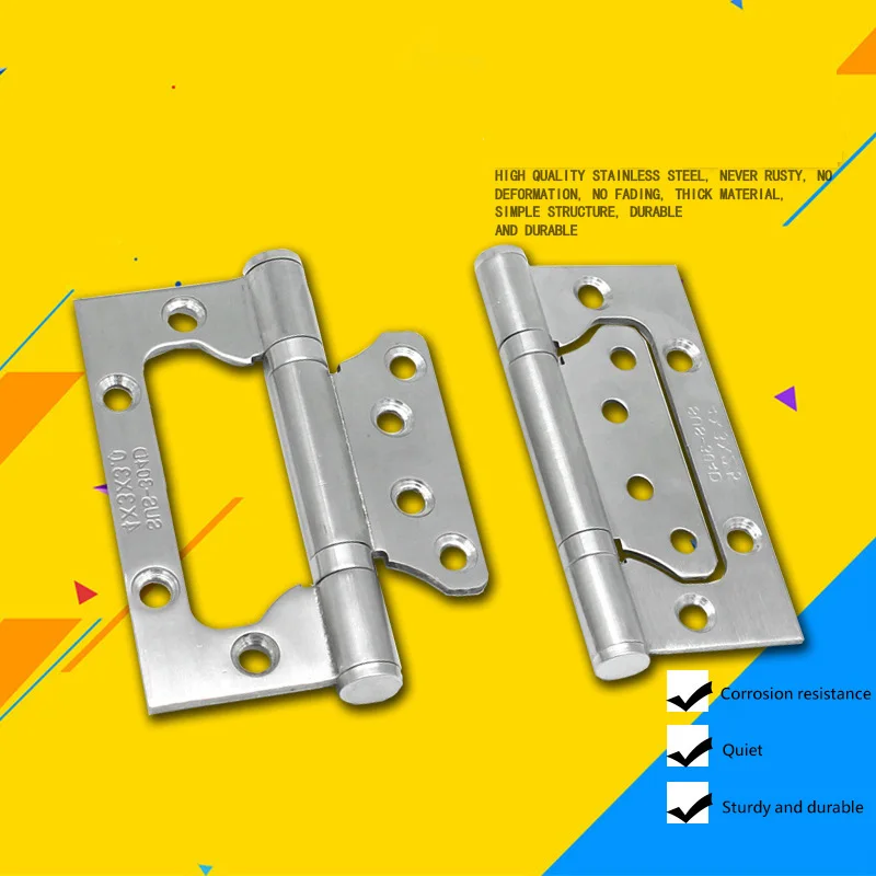 

2PCS 4 Inch Invisible Mute Thickened Bearings Hardware Hinge Stainless Steel Door Hinges Accessories for Wooden Doors Window