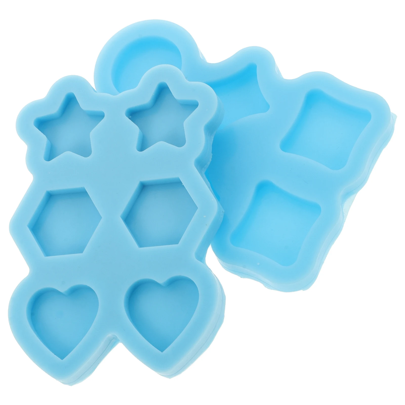 

2Pcs Dropping Gel Molds Pentagram Heart Circle Square Resin Molds Jewelry Casting DIY Crafts Smooth Surface Portable Size