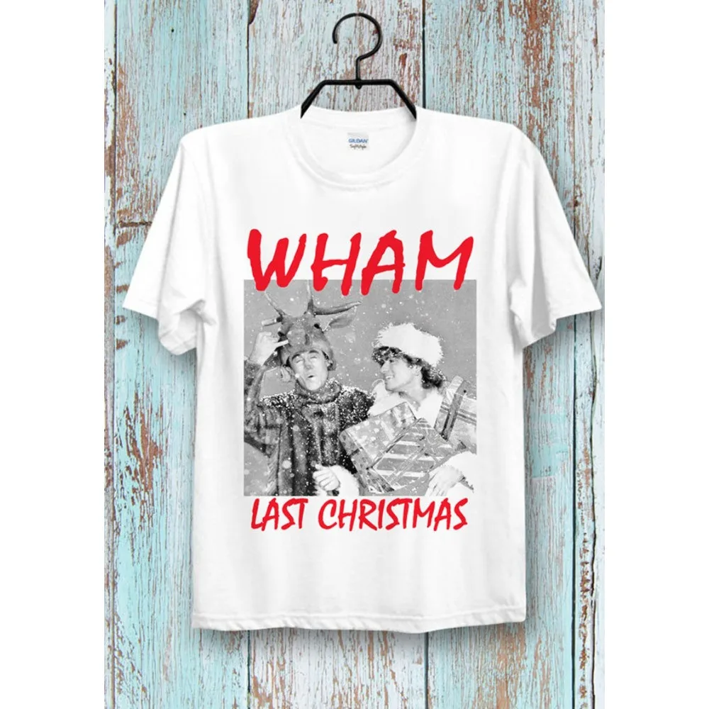 WHAM آخر عيد الميلاد التي شيرت السنة الجديدة وعيد الميلاد المحملة هدية مثالية رائعة الرجال النساء ريترو القمم 90s 80s عيد الميلاد خمر الشارع الشهير