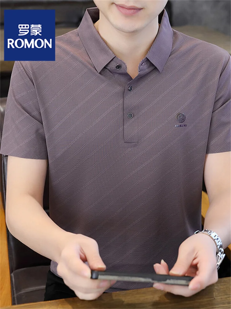 

Мужская футболка Rn Premium в полоску, летняя, новая, из ледяного шелка, дышащая, с коротким рукавом, для зрелых мужчин, для верхней части тела