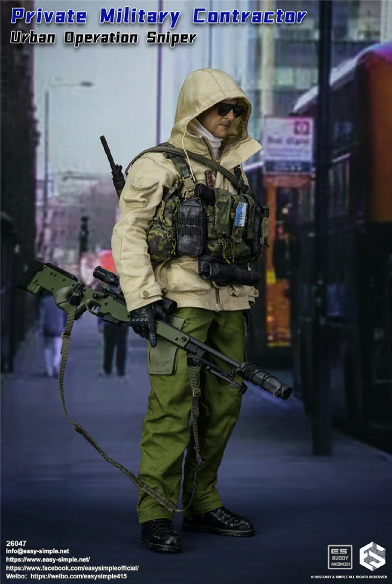 Easy&Simple Es26047 1/6 Men Soldier Urban Operation Sniper Armed Combat Suit Version With Weapon 12Inch Action Figure Body