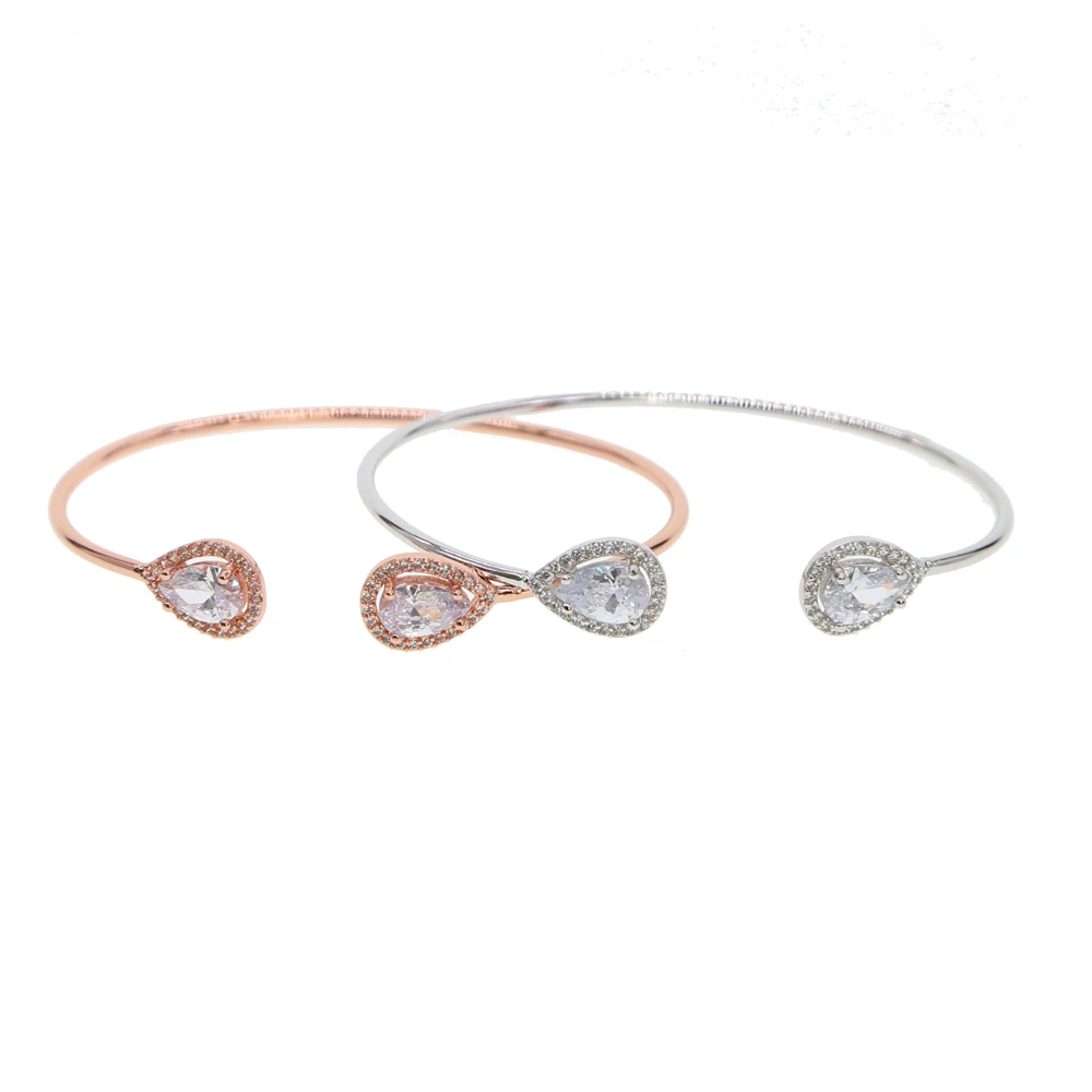 Jewelry Set Different Shape Cubic Zirconia Bangles Heart Square Oval Water Drop Stones for Women Fashion Trendy Style 2025