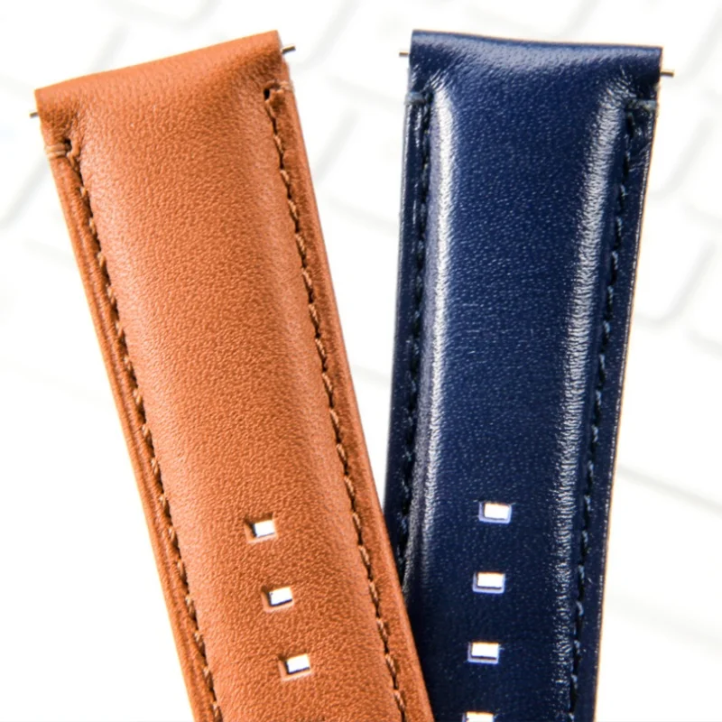 Sostituzione cinturino orologio in pelle di vitello morbida e traspirante a sgancio rapido da 22 mm 24 mm per accessori universali per cinturini impermeabili