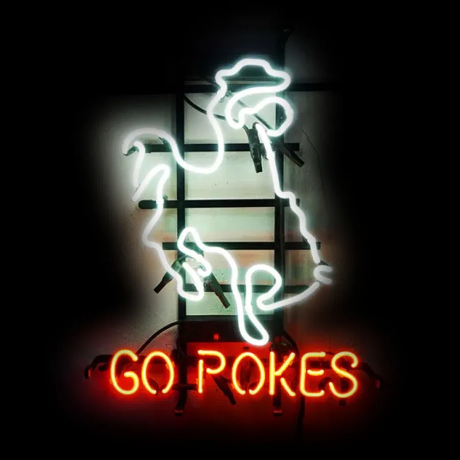 

Go Pokes White Horse Neon Beer Wall Decor Neon Sign Bar handcrafted Beer Hotel Decor Lamp neon light sign Real Glass Room Decor