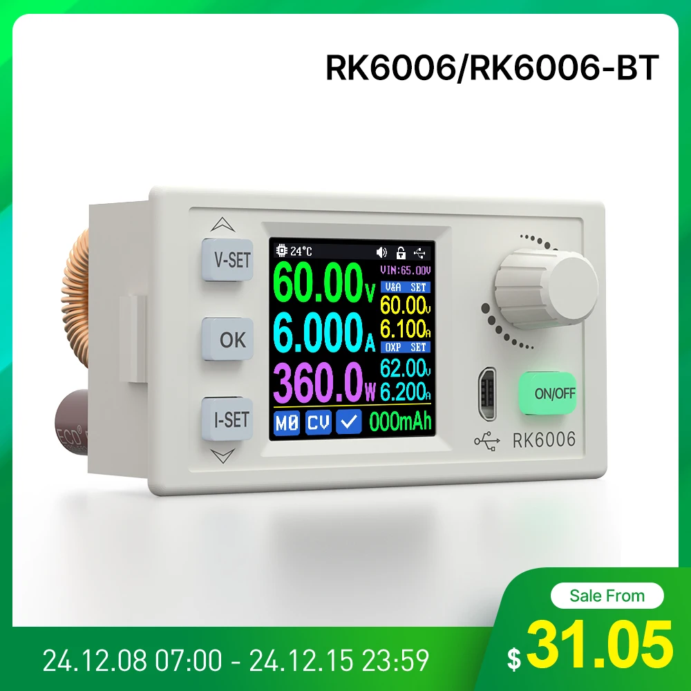 RD RK6006 RK6006-BT 60V 6A 4 digit Communication Adjustable DC to DC Step Down Voltage Bench Power Supply Buck converter