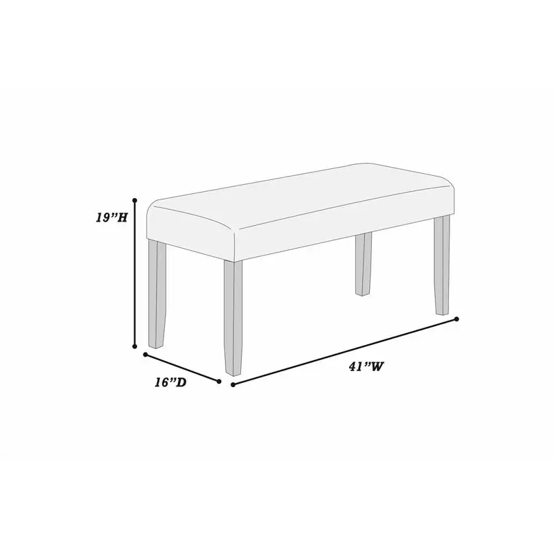 Contemporary Dining Bench with Charcoal Wooden Legs, Soft Fabric Upholstered, Ideal for Dining Room Seating