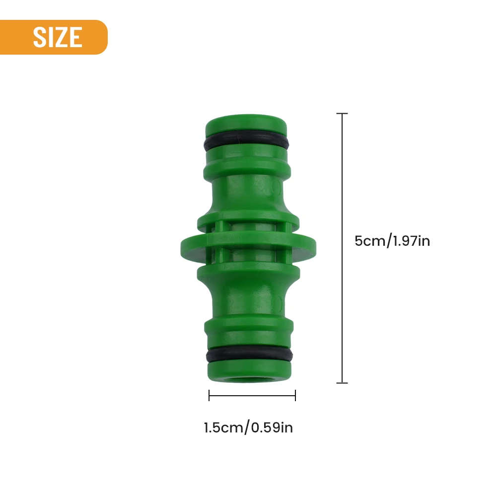 10Pack Double Male Hose Pipe Connectors Plastic Quick Fit With Rubber O-Ring For 1/2